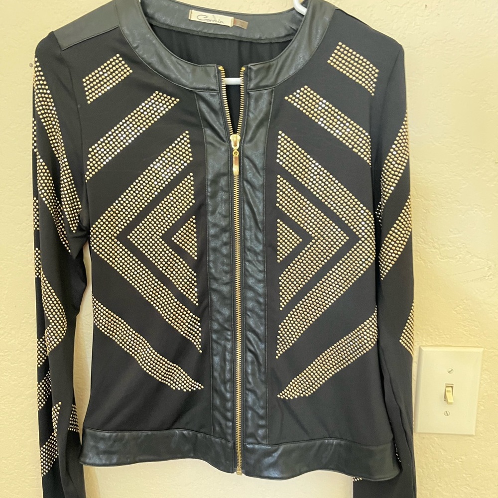 Garmin Black and Gold Geometric Women's Blazer